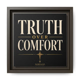 Norvane Truth Over Comfort Framed Canvas – Statement Typography Wall Art in Espresso – view 7