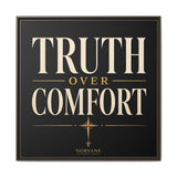 Norvane Truth Over Comfort Framed Canvas – Statement Typography Wall Art in Espresso – view 9