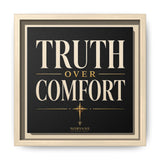 Norvane Truth Over Comfort Framed Canvas – Statement Typography Wall Art in Natural – view 8