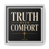Norvane Truth Over Comfort Framed Canvas – Statement Typography Wall Art in White – view 5