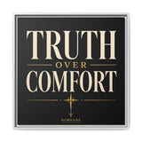 Norvane Truth Over Comfort Framed Canvas – Statement Typography Wall Art in White