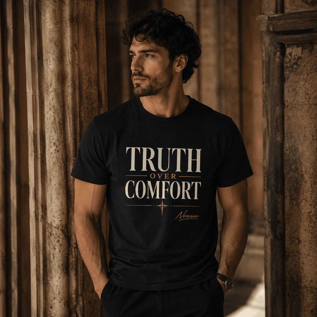 Norvane Truth Over Comfort T-Shirt – Inspirational Graphic Tee in Black