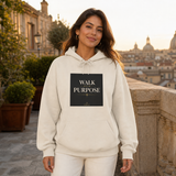 Norvane Walk With Purpose Hoodie – Inspirational Quote Pullover in Sand