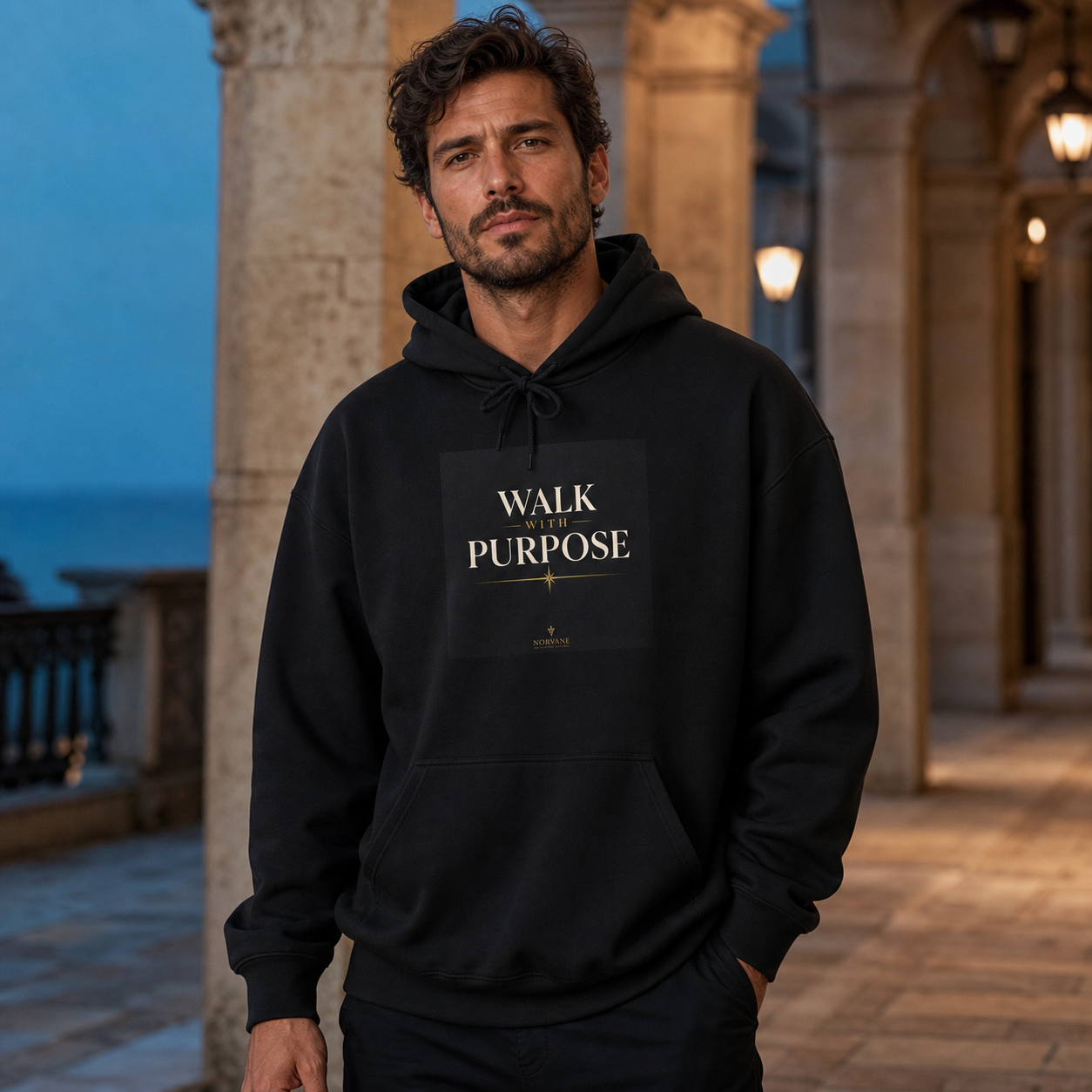 Norvane Walk With Purpose Hoodie – Inspirational Quote Pullover – view 4