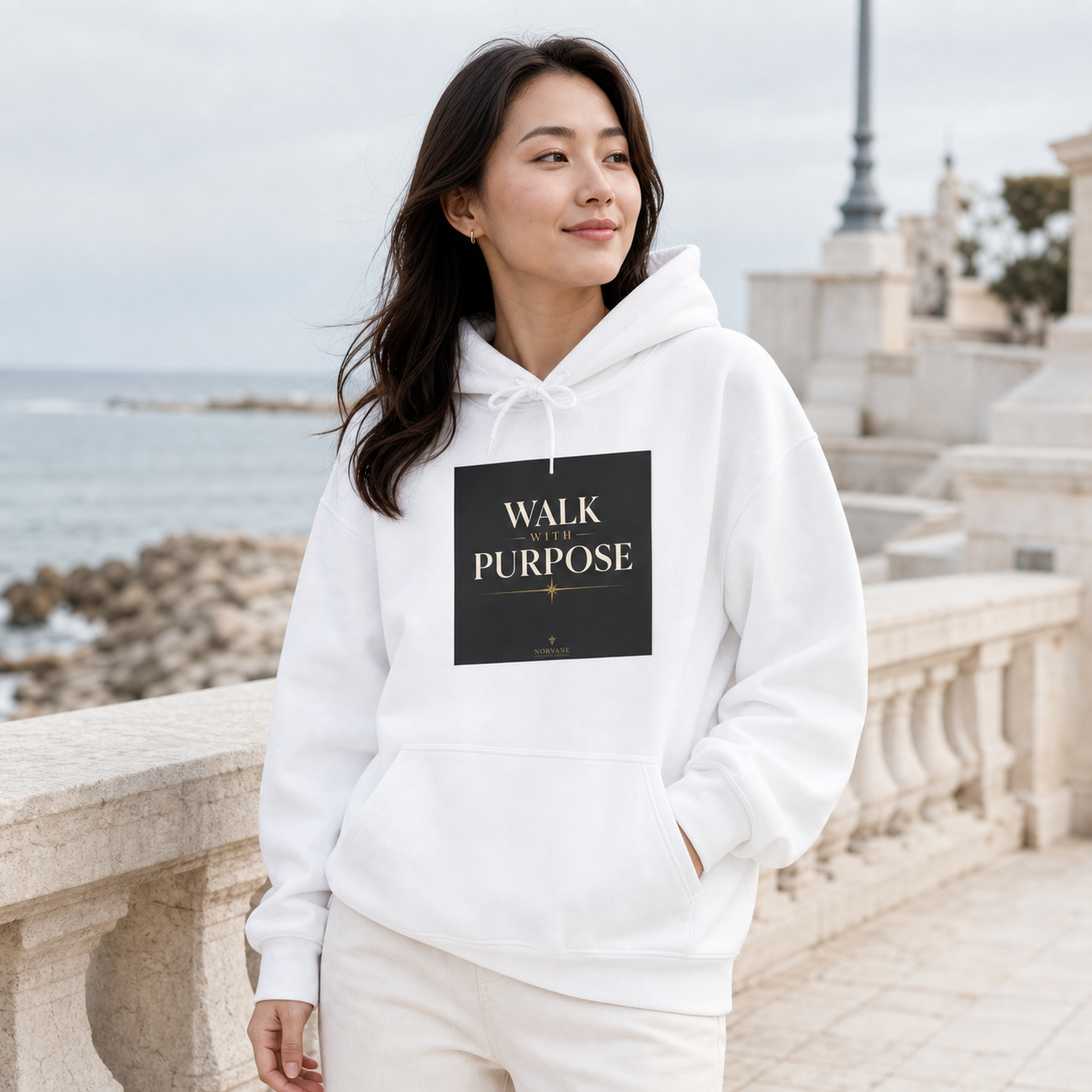 Norvane Walk With Purpose Hoodie – Inspirational Quote Pullover – view 5