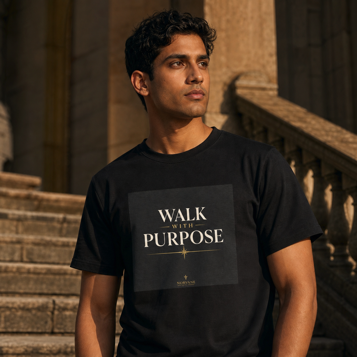 Norvane Walk With Purpose T-Shirt – Inspirational Graphic Tee in Black