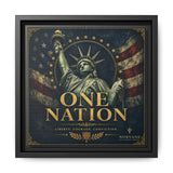 One Nation Matte Canvas Print — Patriotic Statue of Liberty Framed Wall Art Canvas Printify 10″ x 10″ 1.25" Black