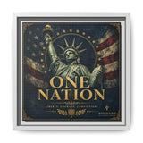 One Nation Matte Canvas Print — Patriotic Statue of Liberty Framed Wall Art Canvas Printify 10″ x 10″ 1.25" White
