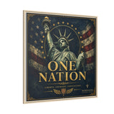 One Nation Matte Canvas Print — Patriotic Statue of Liberty Framed Wall Art Canvas Printify 