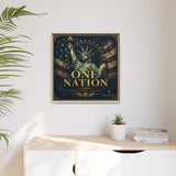One Nation Matte Canvas Print — Patriotic Statue of Liberty Framed Wall Art Canvas Printify 