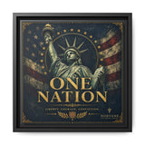One Nation Matte Canvas Print — Patriotic Statue of Liberty Framed Wall Art Canvas Printify 12″ x 12″ 1.25" Black