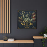 One Nation Matte Canvas Print — Patriotic Statue of Liberty Framed Wall Art Canvas Printify 
