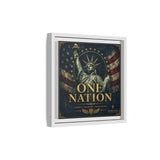One Nation Matte Canvas Print — Patriotic Statue of Liberty Framed Wall Art Canvas Printify 