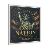 One Nation Matte Canvas Print — Patriotic Statue of Liberty Framed Wall Art Canvas Printify 