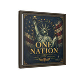 One Nation Matte Canvas Print — Patriotic Statue of Liberty Framed Wall Art Canvas Printify 