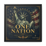 One Nation Matte Canvas Print — Patriotic Statue of Liberty Framed Wall Art Canvas Printify 20″ x 20″ 1.25" Black