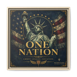 One Nation Matte Canvas Print — Patriotic Statue of Liberty Framed Wall Art Canvas Printify 20″ x 20″ 1.25" Natural