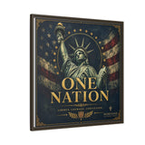 One Nation Matte Canvas Print — Patriotic Statue of Liberty Framed Wall Art Canvas Printify 