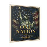 One Nation Matte Canvas Print — Patriotic Statue of Liberty Framed Wall Art Canvas Printify 