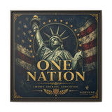 One Nation Matte Canvas Print — Patriotic Statue of Liberty Framed Wall Art Canvas Printify 30″ x 30″ 1.25" Espresso