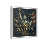One Nation Matte Canvas Print — Patriotic Statue of Liberty Framed Wall Art Canvas Printify 
