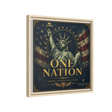 One Nation Matte Canvas Print — Patriotic Statue of Liberty Framed Wall Art Canvas Printify 