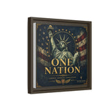 One Nation Matte Canvas Print — Patriotic Statue of Liberty Framed Wall Art Canvas Printify 