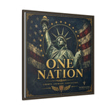 One Nation Matte Canvas Print — Patriotic Statue of Liberty Framed Wall Art Canvas Printify 