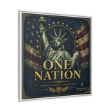 One Nation Matte Canvas Print — Patriotic Statue of Liberty Framed Wall Art Canvas Printify 