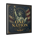 One Nation Matte Canvas Print — Patriotic Statue of Liberty Framed Wall Art Canvas Printify 