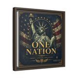 One Nation Matte Canvas Print — Patriotic Statue of Liberty Framed Wall Art Canvas Printify 