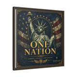 One Nation Matte Canvas Print — Patriotic Statue of Liberty Framed Wall Art Canvas Printify 