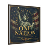 One Nation Matte Canvas Print — Patriotic Statue of Liberty Framed Wall Art Canvas Printify 