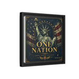 One Nation Matte Canvas Print — Patriotic Statue of Liberty Framed Wall Art Canvas Printify 