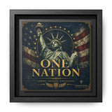 One Nation Matte Canvas Print — Patriotic Statue of Liberty Framed Wall Art Canvas Printify 6" x 6" 1.25" Black