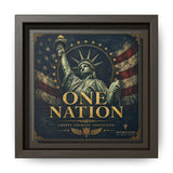 One Nation Matte Canvas Print — Patriotic Statue of Liberty Framed Wall Art Canvas Printify 6" x 6" 1.25" Espresso