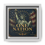 One Nation Matte Canvas Print — Patriotic Statue of Liberty Framed Wall Art Canvas Printify 6" x 6" 1.25" White
