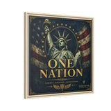 One Nation Matte Canvas Print — Patriotic Statue of Liberty Framed Wall Art Canvas Printify 