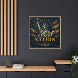 One Nation Matte Canvas Print — Patriotic Statue of Liberty Framed Wall Art Canvas Printify 