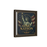 One Nation Matte Canvas Print — Patriotic Statue of Liberty Framed Wall Art Canvas Printify 