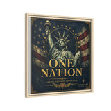 One Nation Matte Canvas Print — Patriotic Statue of Liberty Framed Wall Art Canvas Printify 