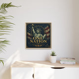 One Nation Matte Canvas Print — Patriotic Statue of Liberty Framed Wall Art Canvas Printify 