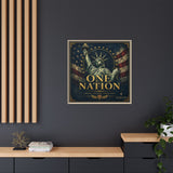 One Nation Matte Canvas Print — Patriotic Statue of Liberty Framed Wall Art Canvas Printify 
