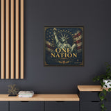One Nation Matte Canvas Print — Patriotic Statue of Liberty Framed Wall Art Canvas Printify 
