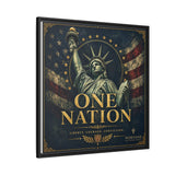 One Nation Matte Canvas Print — Patriotic Statue of Liberty Framed Wall Art Canvas Printify 