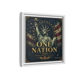 One Nation Matte Canvas Print — Patriotic Statue of Liberty Framed Wall Art Canvas Printify 
