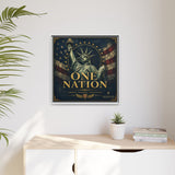 One Nation Matte Canvas Print — Patriotic Statue of Liberty Framed Wall Art Canvas Printify 