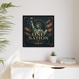 One Nation Matte Canvas Print — Patriotic Statue of Liberty Framed Wall Art Canvas Printify 