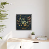 One Nation Matte Canvas Print — Patriotic Statue of Liberty Framed Wall Art Canvas Printify 