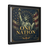 One Nation Matte Canvas Print — Patriotic Statue of Liberty Framed Wall Art Canvas Printify 